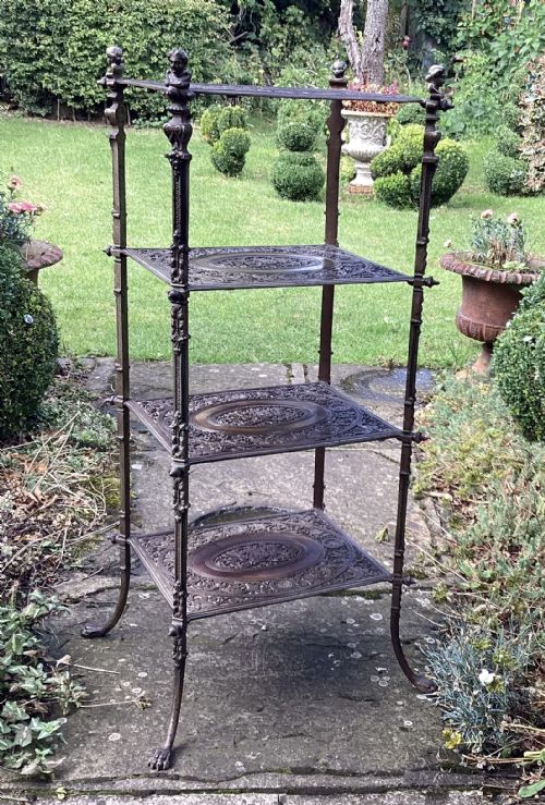 Fine Victorian Cast Iron 4 Tier Etagere