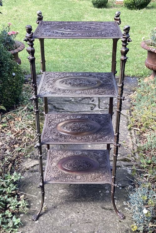 fig 1. FINE VICTORIAN CAST IRON 4 TIER ETAGERE