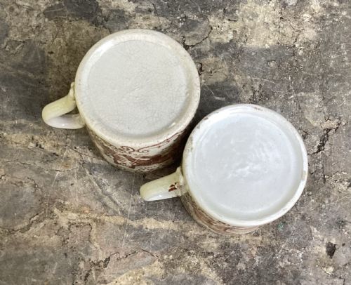 PAIR CHILDRENS ALPHABET ANIMAL MUGS C1860 - ADDITIONAL PHOTO 3