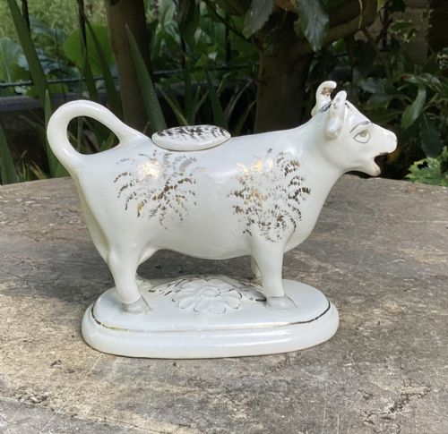 fig 1. ENGLISH POTTERY COW CREAMER c1880