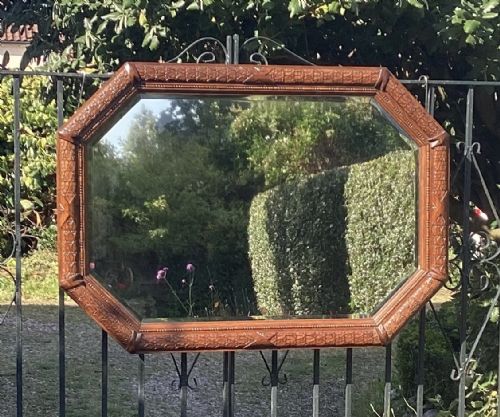 Large Carved Oak Mirror C1910