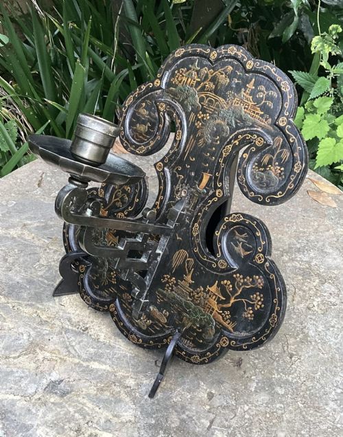 fig 1. CHINOISERIE LACQUERED WALL LIGHT SCONCE c1910