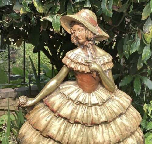 ENGLISH CRINOLINE LADY FIRESIDE COMPANION C1920 - ADDITIONAL PHOTO 4