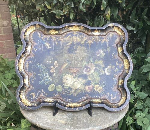 REGENCY GILT EMBELLISHED TOLEWARE TRAY - ADDITIONAL PHOTO 2
