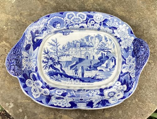 fig 1. RARE DON POTTERY BLUE & WHITE TUREEN, STAND & COVER c1820