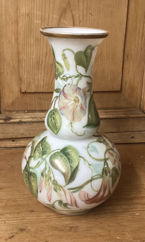 fig 1. OPALINE GLASS CONVOLVULUS GOURD VASE c1860