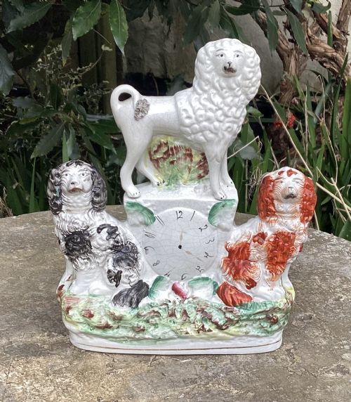 STAFFORDSHIRE DOG CLOCK GROUP C1860 - ADDITIONAL PHOTO 6
