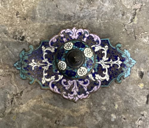 FRENCH CHAMPLEVE ENAMEL INK STAND PARIS MAKER - ADDITIONAL PHOTO 4