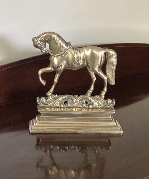FINE VICTORIAN BRASS HORSE DOOR STOP - ADDITIONAL PHOTO 2