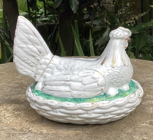 VICTORIAN STAFFORDSHIRE CHICKEN EGG CROCK C1860 - ADDITIONAL PHOTO 1