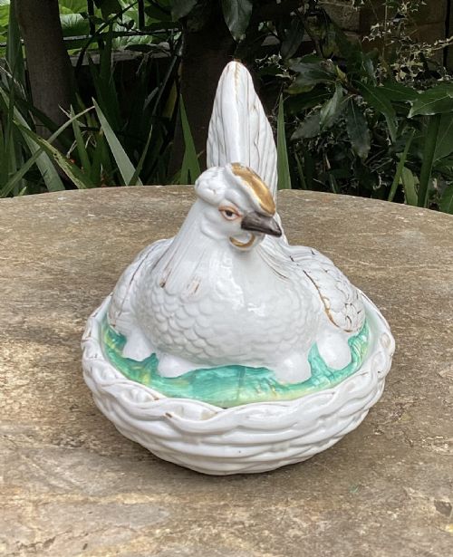 VICTORIAN STAFFORDSHIRE CHICKEN EGG CROCK C1860 - ADDITIONAL PHOTO 2