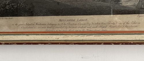 fig 1. FRAMED ENGRAVING OF BELLEISLE LODGE LAKE WINDERMERE c1790