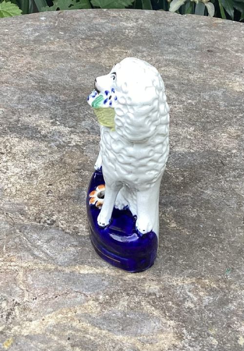 RARE STAFFORDSHIRE DOG WITH BASKET QUILL HOLDER C1860 - ADDITIONAL PHOTO 4