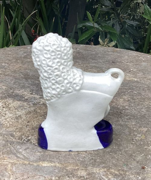RARE STAFFORDSHIRE DOG WITH BASKET QUILL HOLDER C1860 - ADDITIONAL PHOTO 5