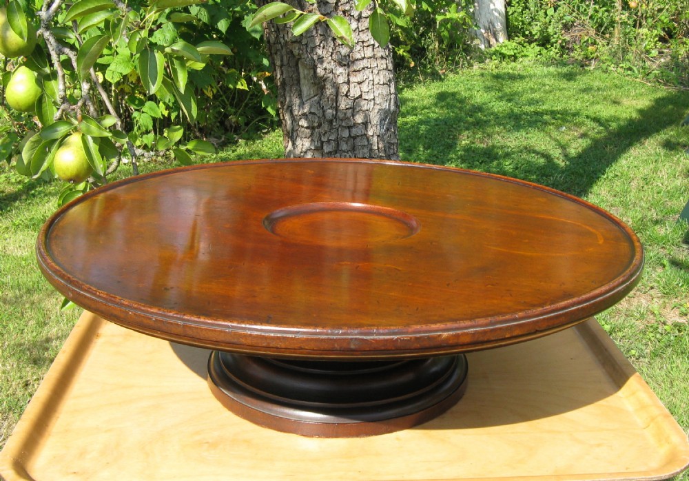 LARGE VICTORIAN MAHOGANY LAZY SUSAN circa 1880