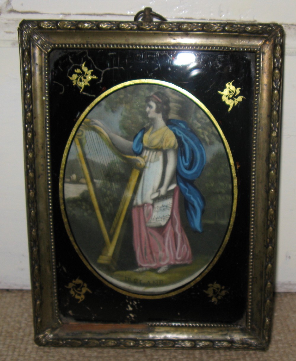 HAND-COLOURED PRINT OF 'IRELAND' IN ORIGINAL FRAME J. HINTON 1804