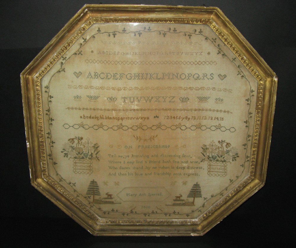 SAMPLER - GEORGIAN OCTAGONAL - MARY ANN SPURRELL 1800