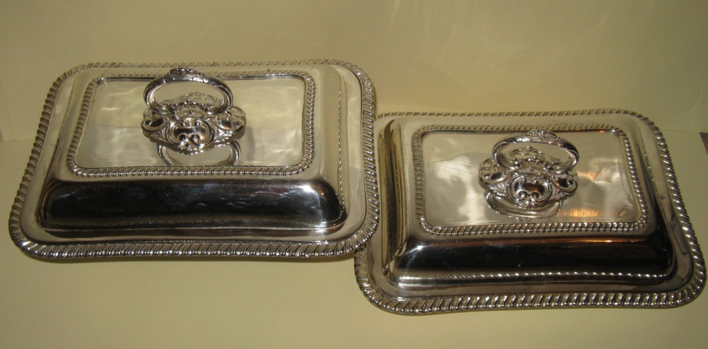 PAIR OF MAPPIN & WEBB SILVER PLATED ENTREE DISHES c1890