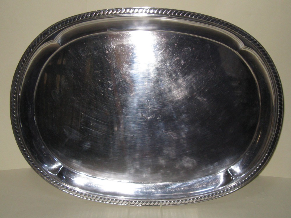 FRENCH CHRISTOFLE SILVER PLATED SERVING TRAY c1920