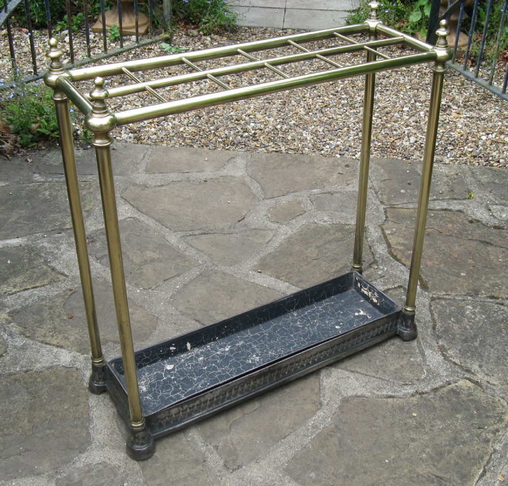 TWELVE SECTION BRASS AND STEEL STICK STAND circa 1900