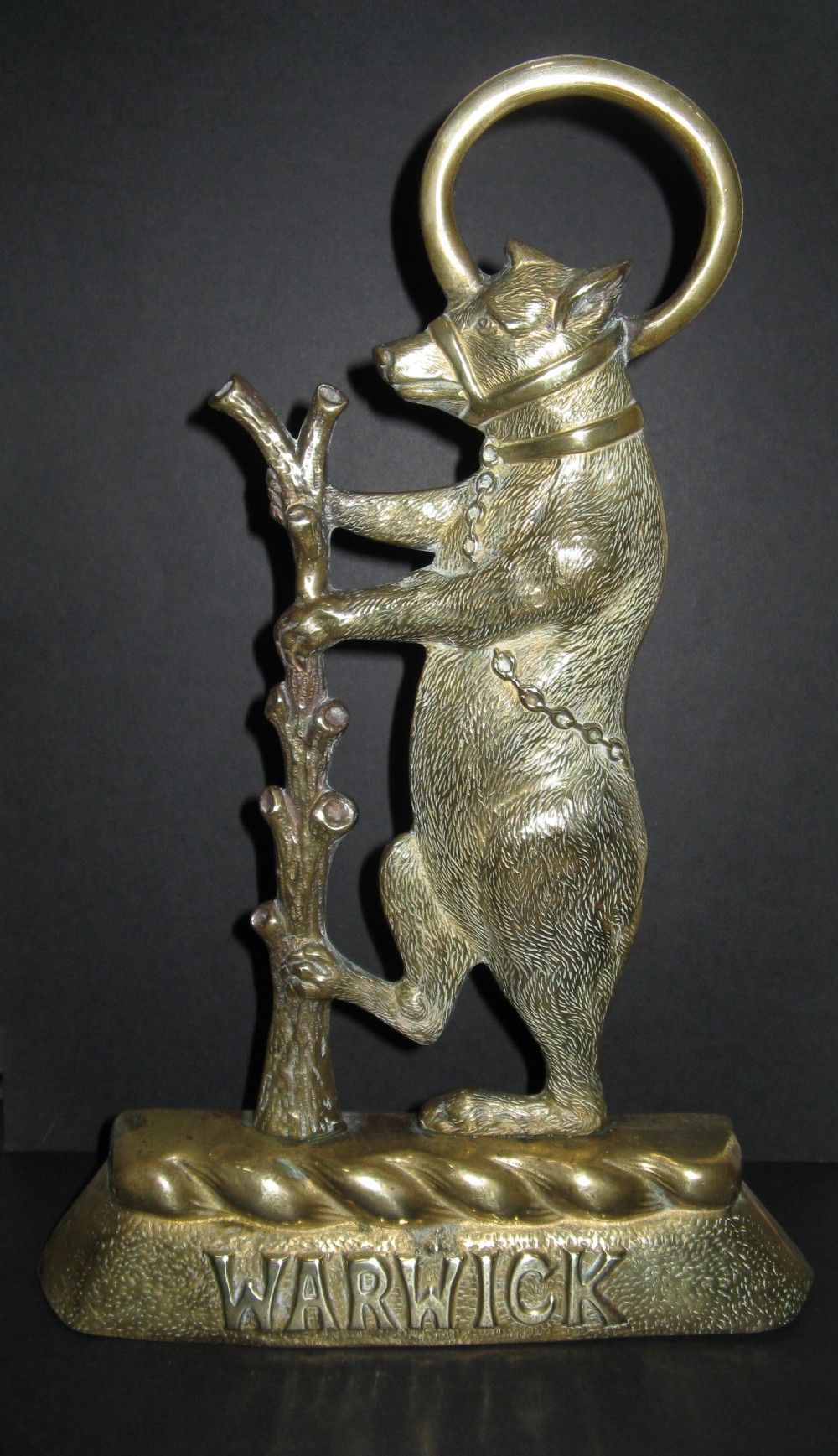 WARWICK BEAR BRASS DOORSTOP C1900