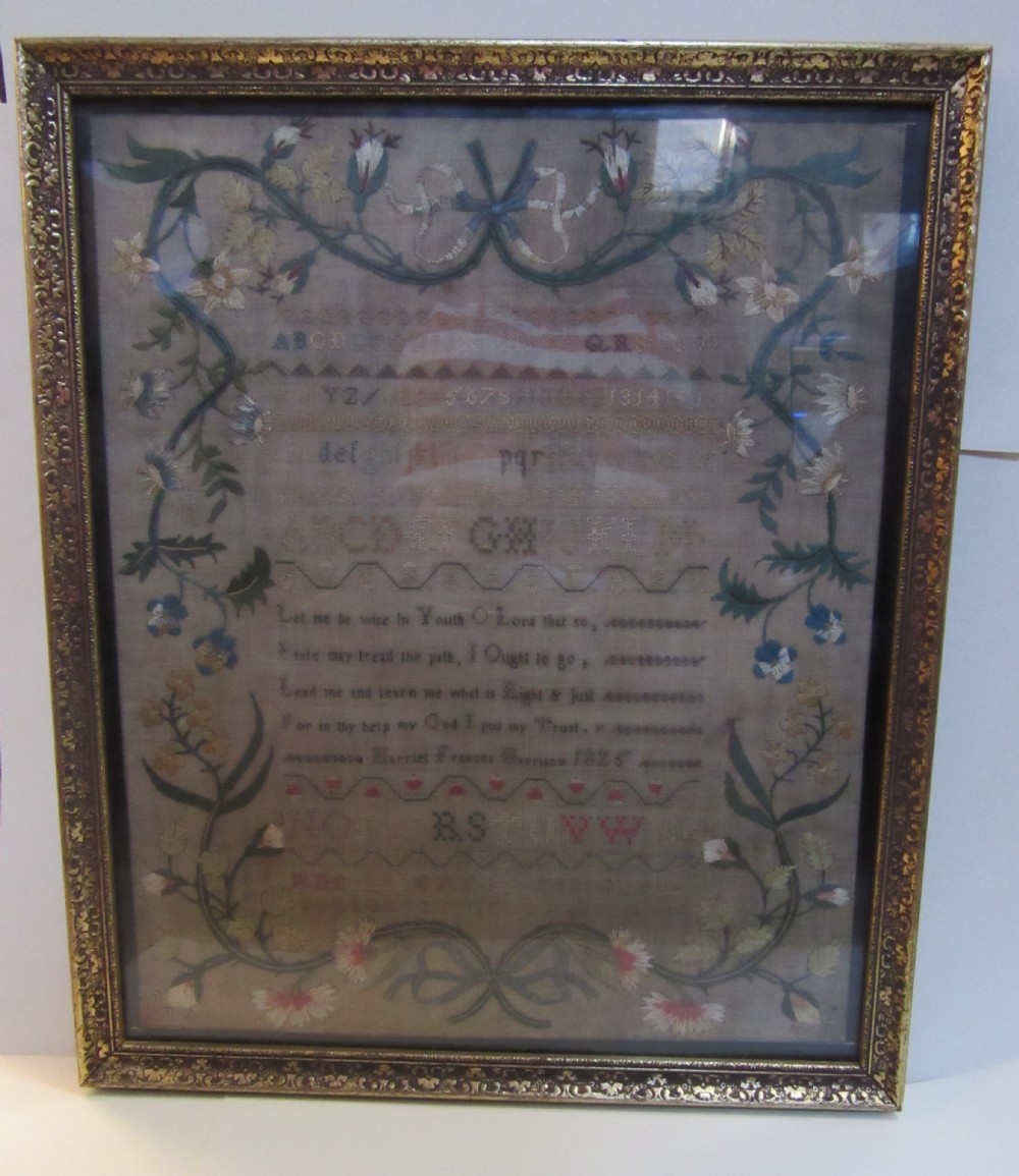 ENGLISH GEORGIAN SAMPLER HARRIET FRANCES HARRISON 1825