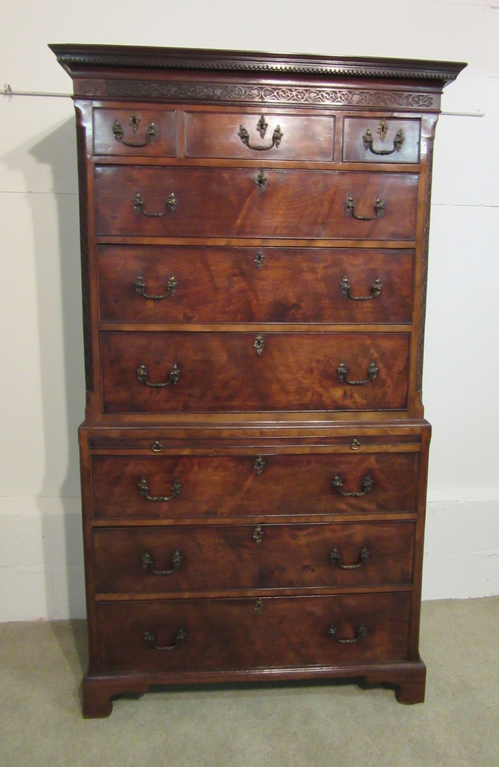 Georgian Mahogany Tallboy with Brushing Slide circa 1780