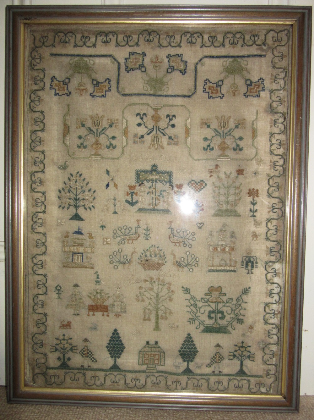 FRAMED GEORGIAN SAMPLER - JANE FORD AGED 9