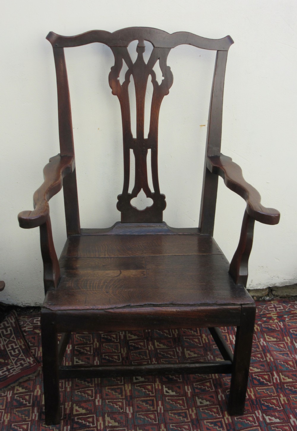 GEORGIAN COUNTRY CHIPPENDALE FARMER'S ARMCHAIR c1780