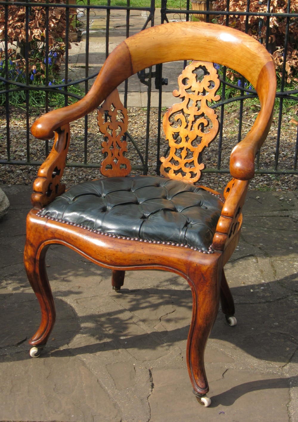 GOOD VICTORIAN OFFICE ARMCHAIR circa 1870