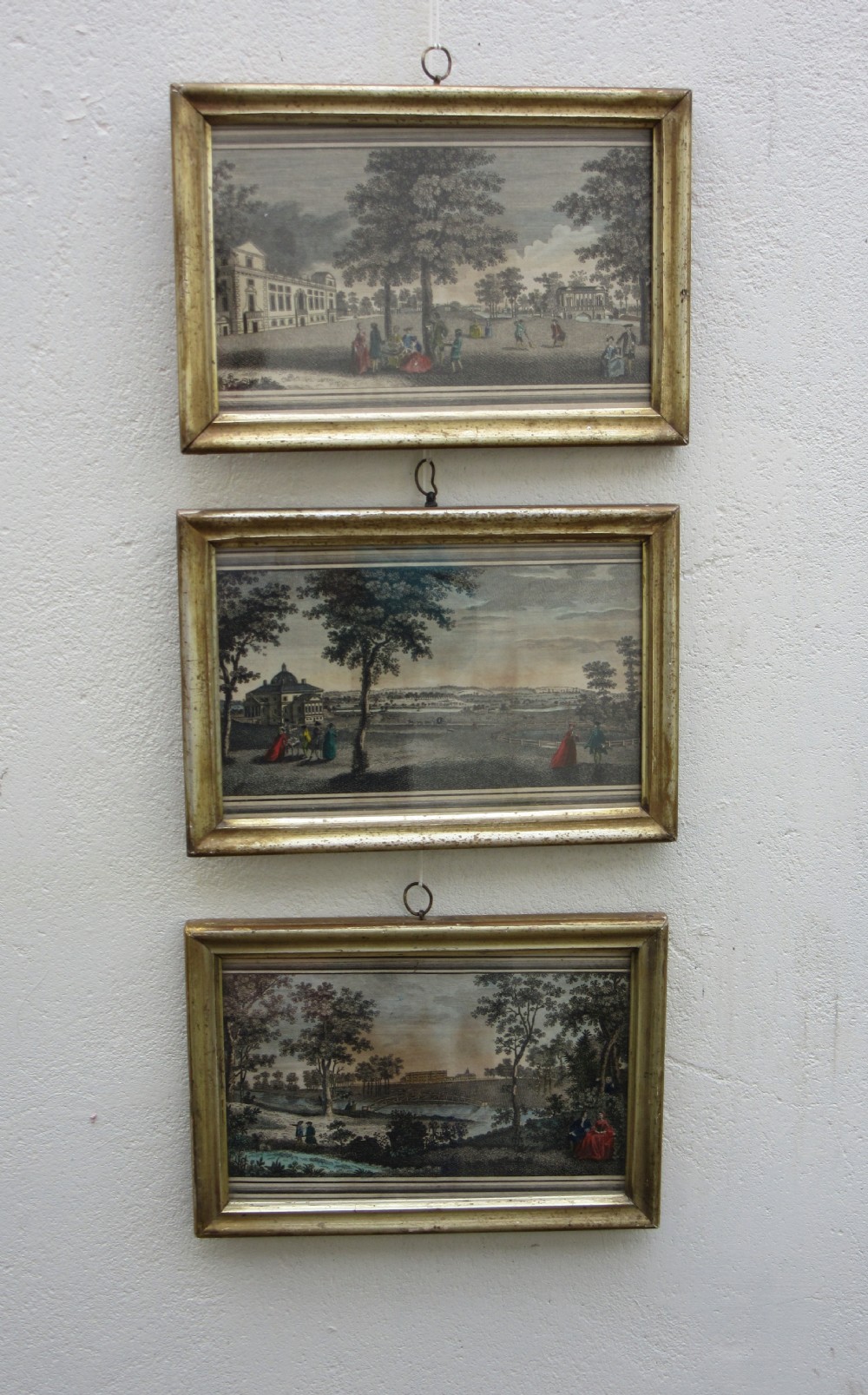 SET OF THREE GEORGE III ENGLISH COUNTRY HOUSE PRINTS