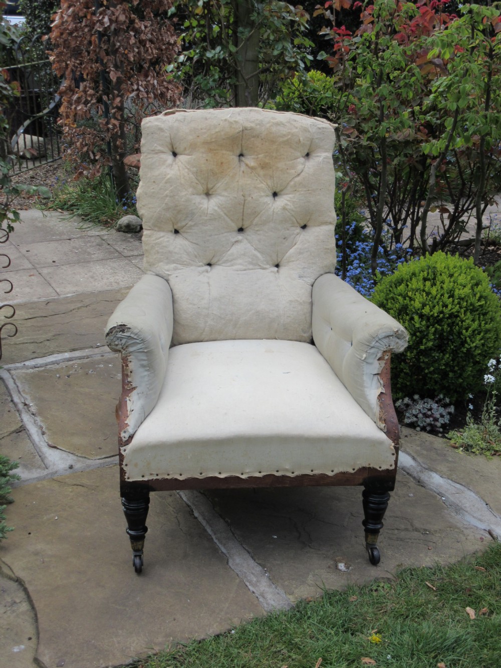GENEROUS LATE VICTORIAN ARMCHAIR