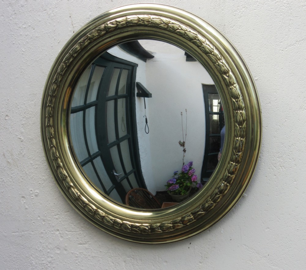 CIRCULAR BRASS CONVEX MIRROR