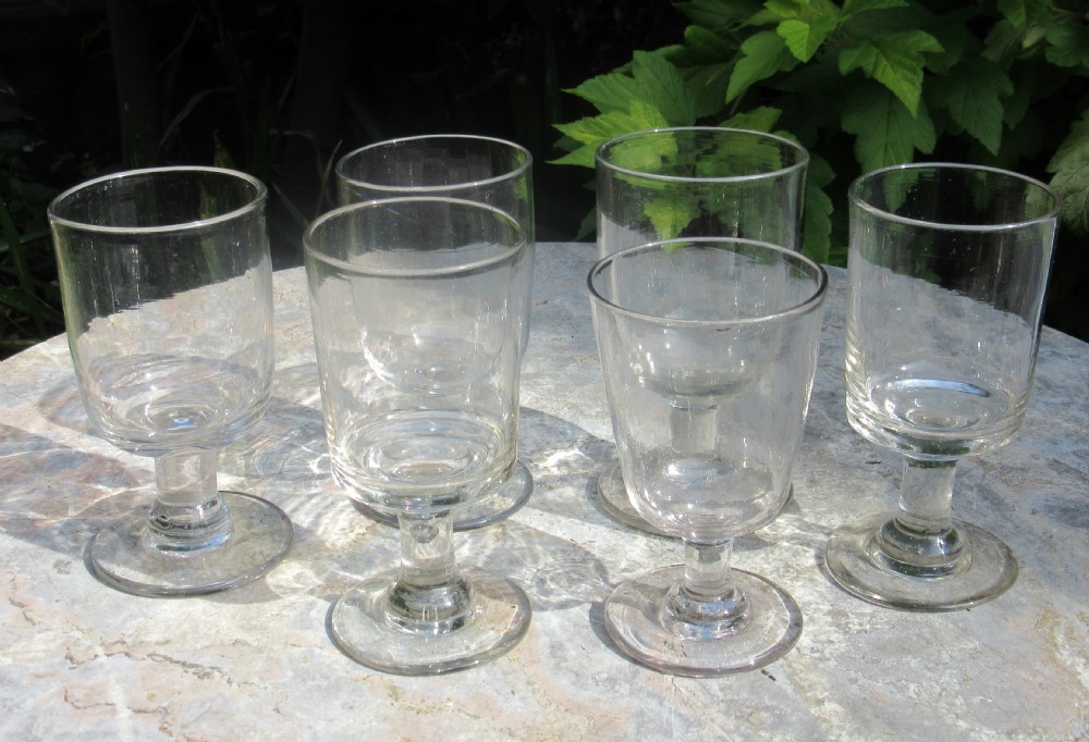 HARLEQUIN SET OF SIX ENGLISH RUMMERS