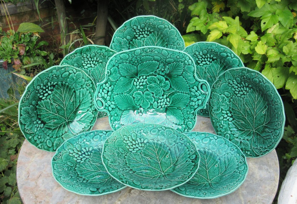 ENGLISH MAJOLICA DESSERT SERVICE c1850