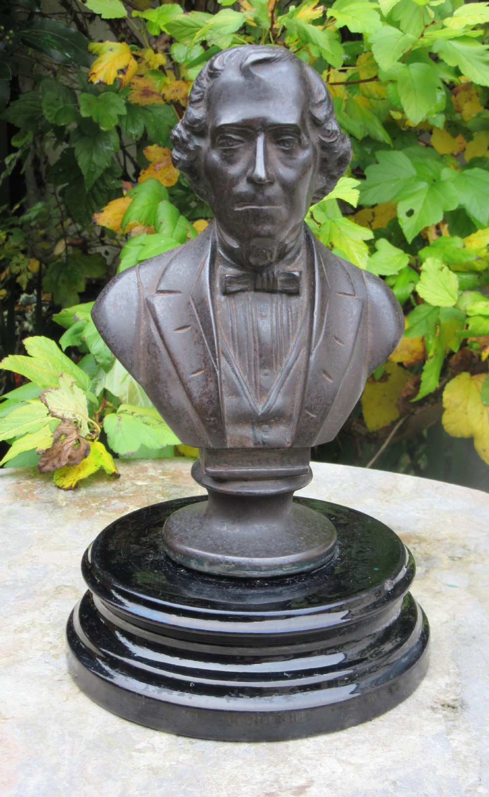 CAST IRON BUST OF DISRAELI LORD BEACONSFIELD