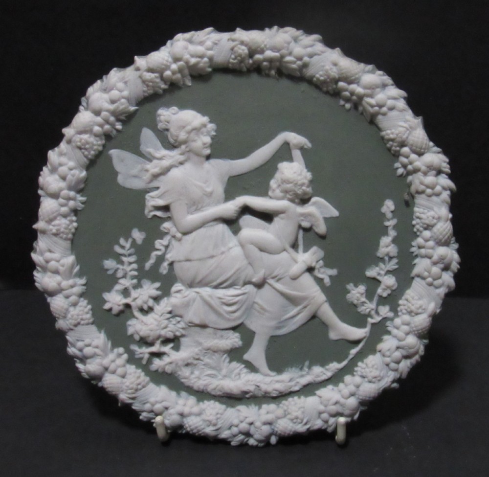 CONTINENTAL PORCELAIN WALL PLAQUE c1890
