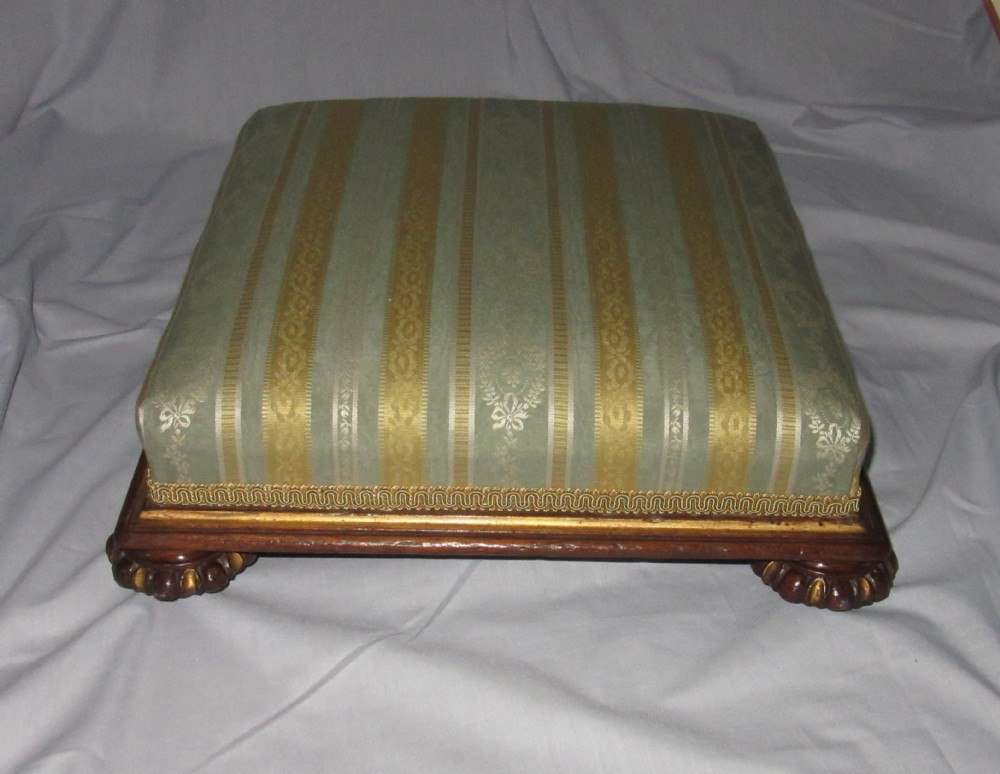 WALNUT PARCEL GILT FOOTSTOOL circa 1830