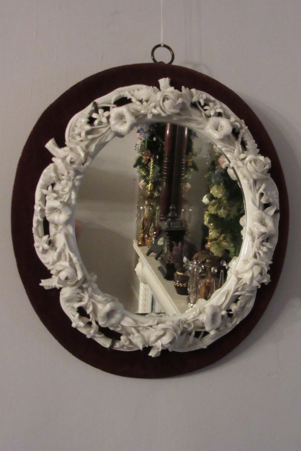 VICTORIAN PORCELAIN SOANE & SMITH LONDON MIRROR c1880
