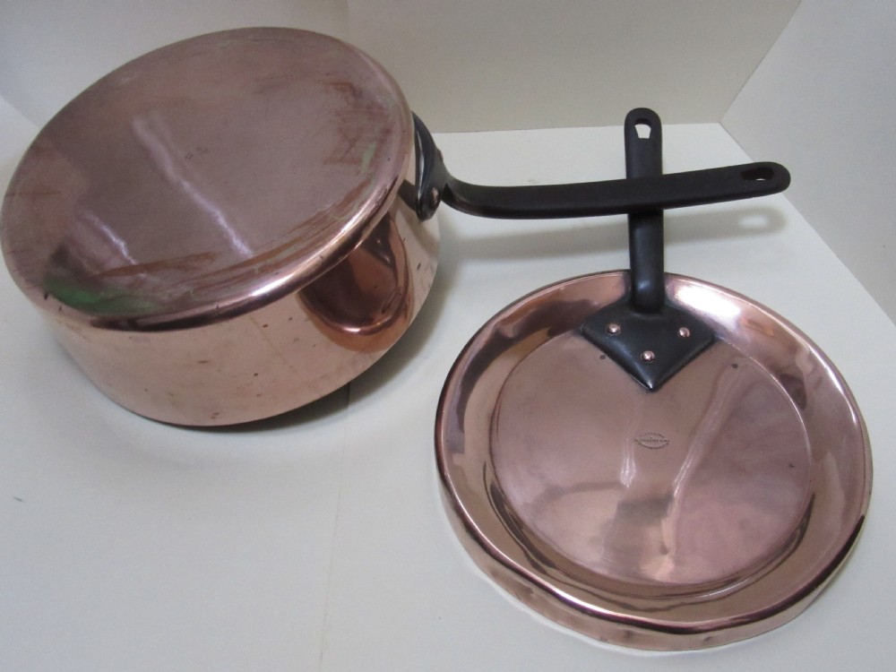 FINE LARGE COPPER SAUTE PAN & COVER SOUTH KENSINGTON