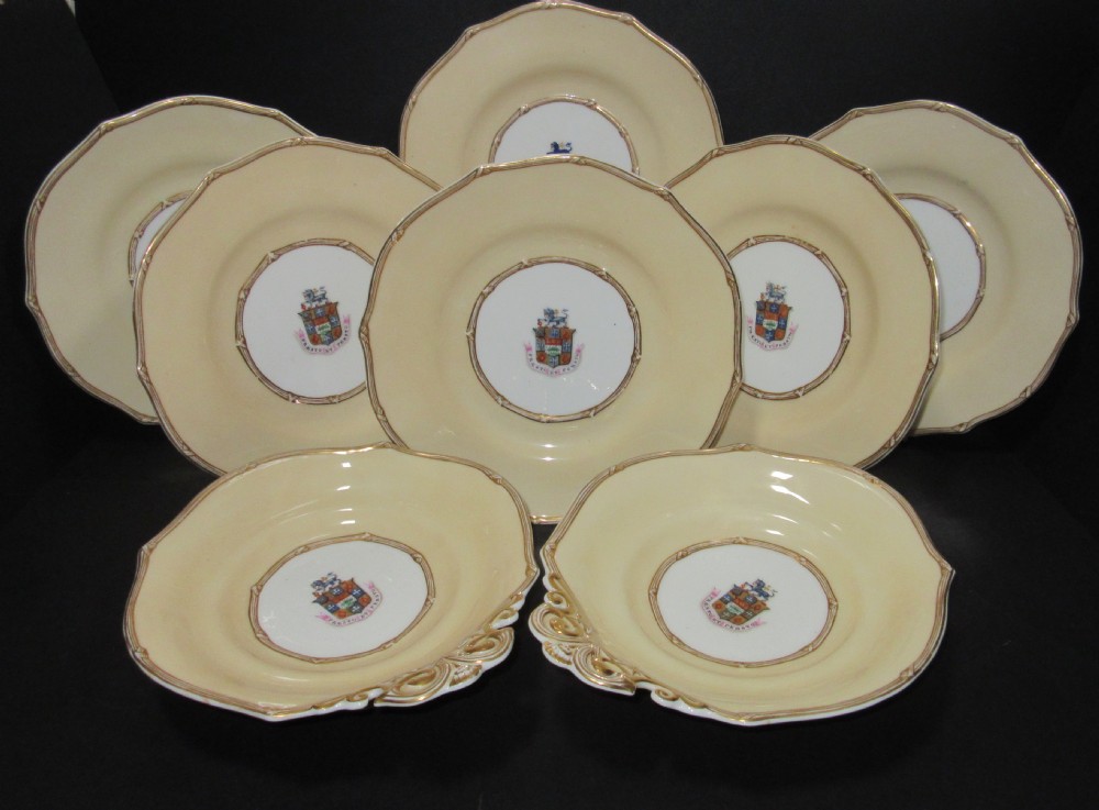 ARMORIAL DESSERT SERVICE PRAESTO ET PERSTO c1840