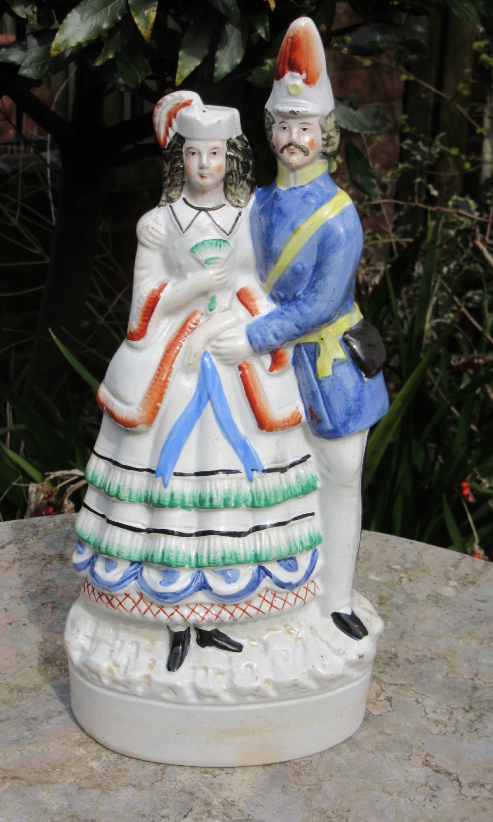 STAFFORDSHIRE FIGURE OF SOLDIER & HIS LASS c1860