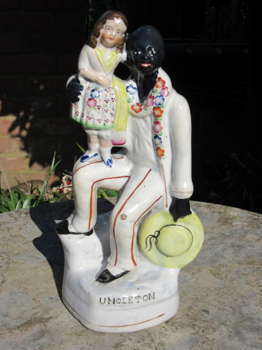 LARGE STAFFORDSHIRE FIGURE OF UNCLE TOM & EVA c1860