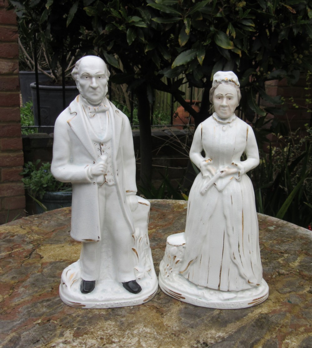 PAIR OF STAFFORDSHIRE FIGURES MR & MRS GLADSTONE