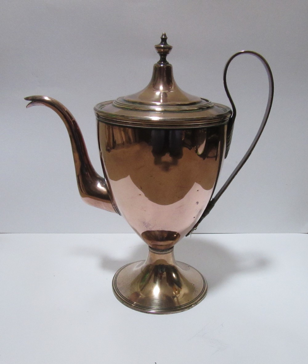 GEORGIAN COPPER COFFEE CHOCOLATE POT c1810