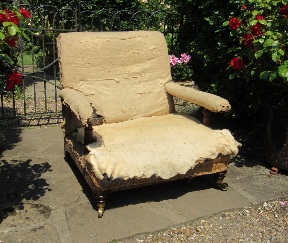 ENGLISH HOLLAND & SONS OPEN ARMCHAIR c1850
