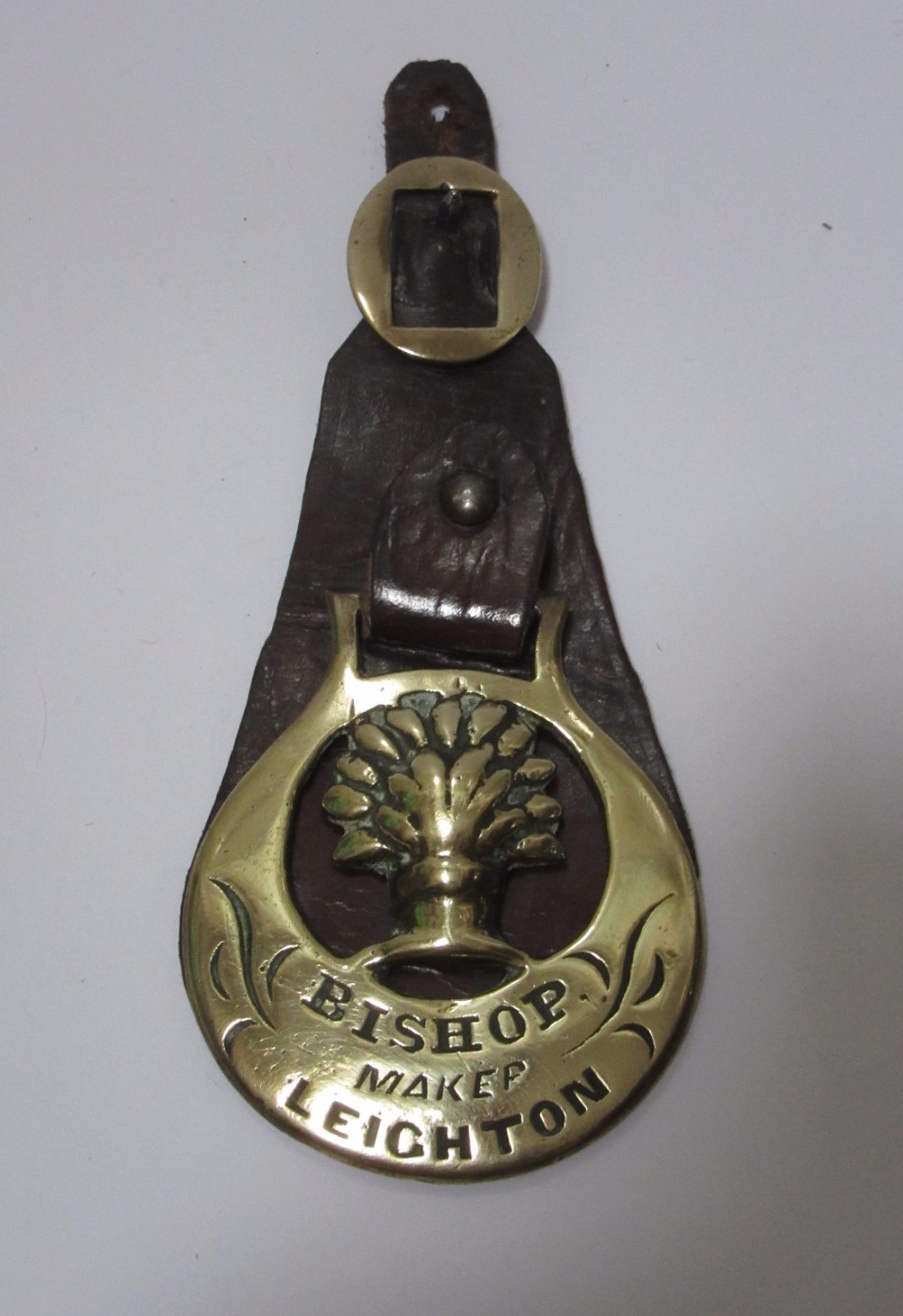 VICTORIAN HORSE BRASS BISHOP LEIGHTON BUZZARD 