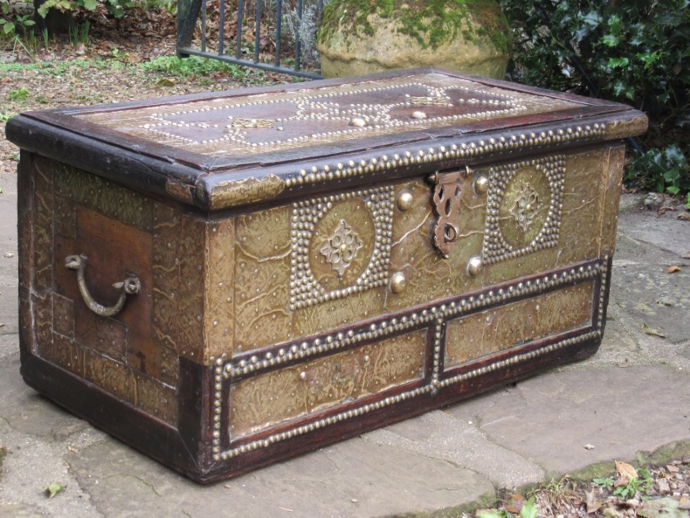 SMALL ZANZIBAR BRASS STUDDED CHEST c1910