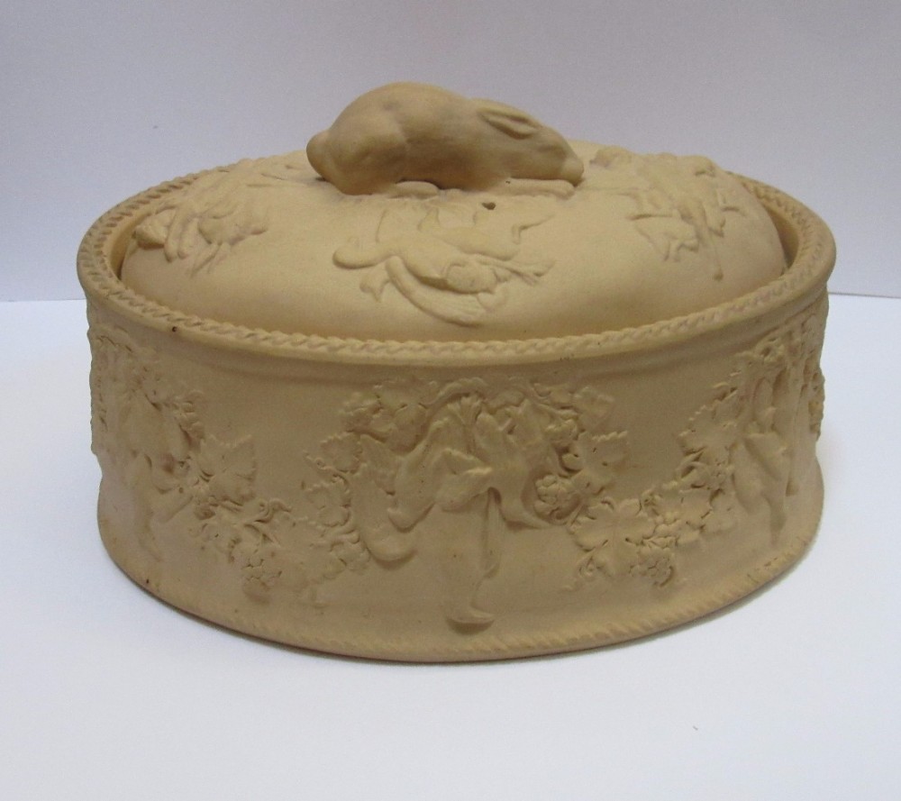 19th CENTURY WEDGWOOD CANEWARE GAME PIE DISH 