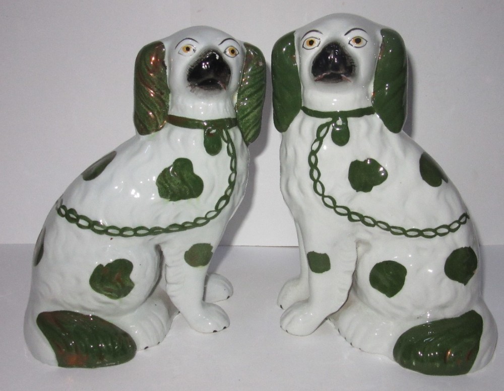 PAIR OF VICTORIAN STAFFORDSHIRE DOGS circa 1880